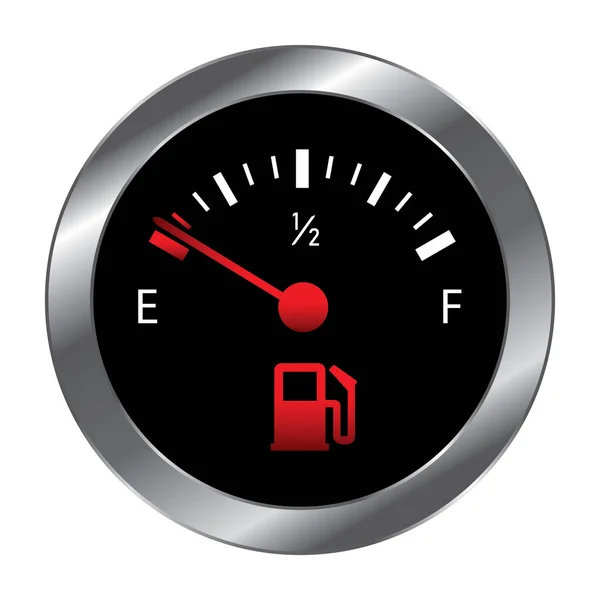 Vector Empty Fuel Warning Light Car Dashboard Fuel Pump Icon — Stock Vector