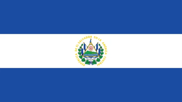 Národní Salvador Vlajky Oficiální Barvy Proporce Správně Národní Salvadorská Vlajka — Stockový vektor