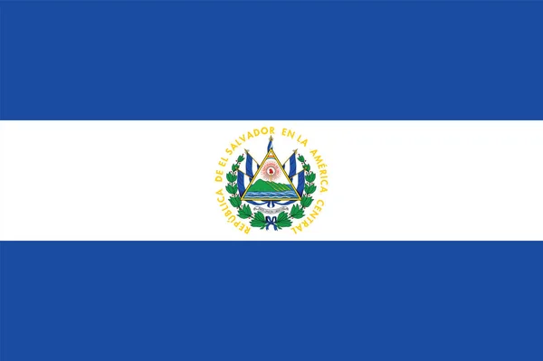 Ulusal Salvador Bayrağı Resmi Renkler Doğru Orantı Ulusal Salvador Bayrağı — Stok Vektör