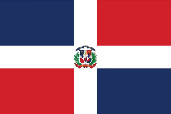 Флаг Доминиканской Республики Официальные Цвета Пропорции Правильно Флаг Доминиканской Республики — стоковый вектор
