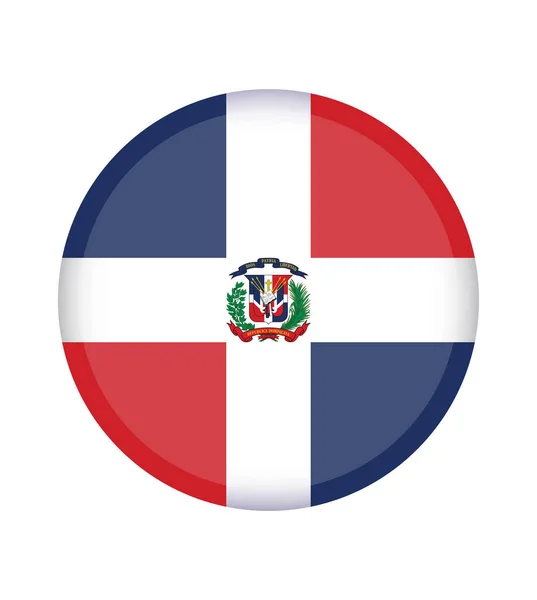 Drapeau National République Dominicaine Couleurs Officielles Proportion Correctement Drapeau National — Image vectorielle