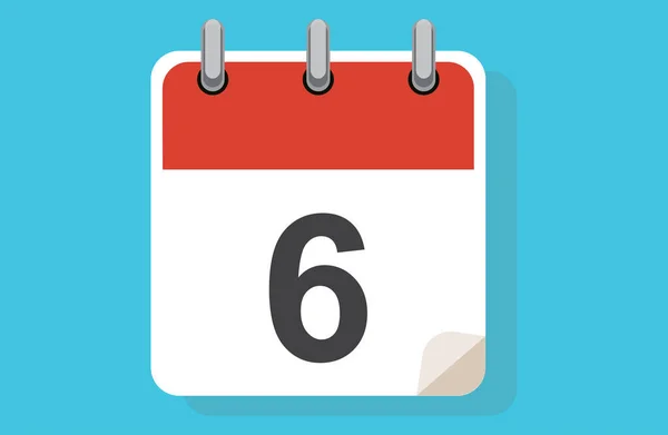 Día Calendario Simple Con Fecha Icono Calendario Plano Ilustración Vectorial — Vector de stock