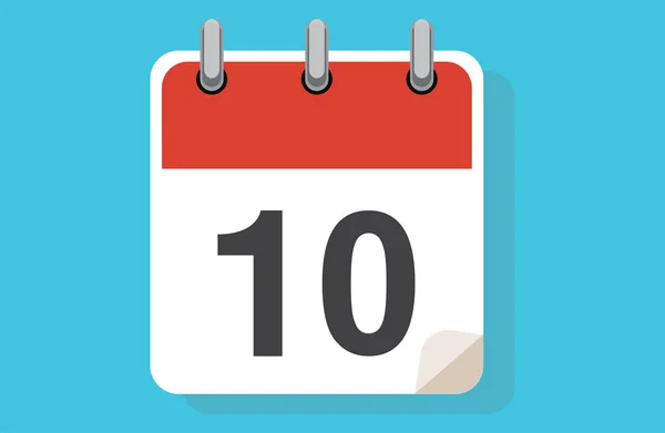 Día Calendario Simple Con Fecha Ilustración Vector Icono Calendario Plano — Vector de stock