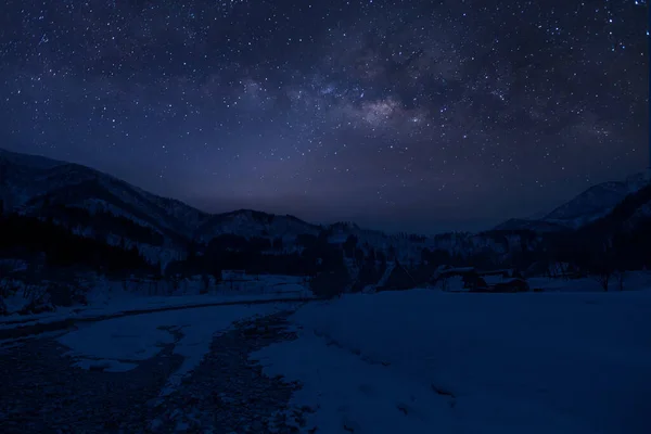 Ciel Nocturne Coloré Avec Des Étoiles Contexte Avec Galaxie — Photo