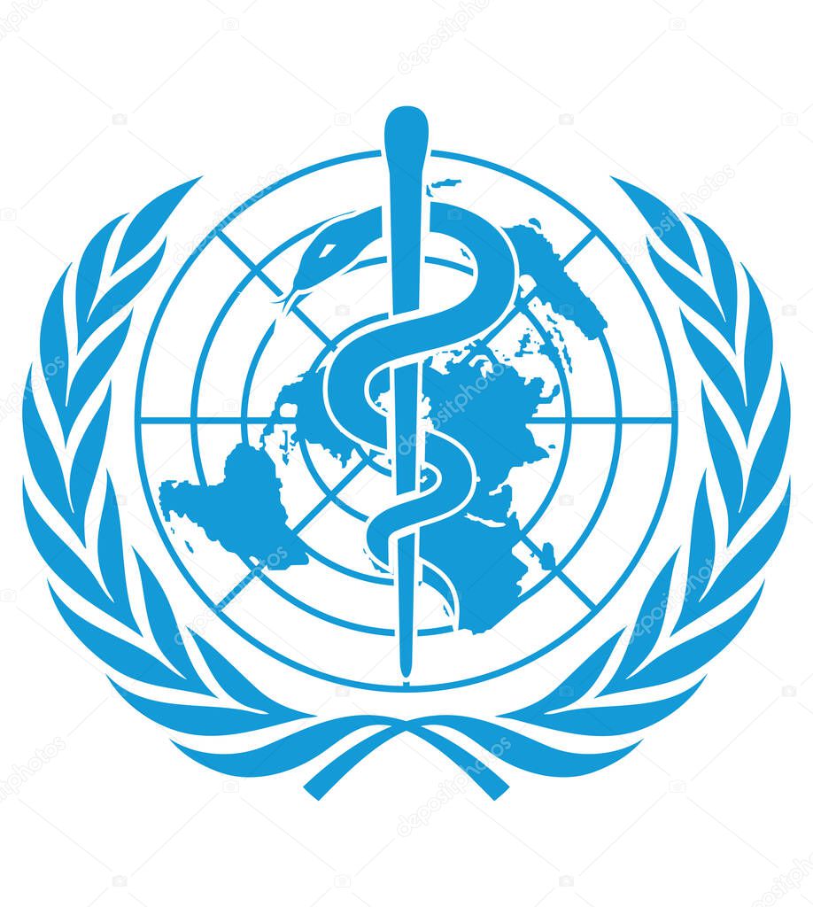 World Health Organization flag. WHO Logo or Symbol. The World Health Organization (WHO) is a specialized agency of the United Nations responsible for international public health.