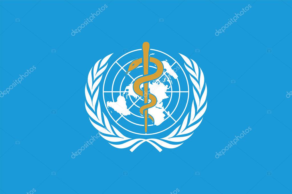 World Health Organization flag. WHO Logo or Symbol. The World Health Organization (WHO) is a specialized agency of the United Nations responsible for international public health.