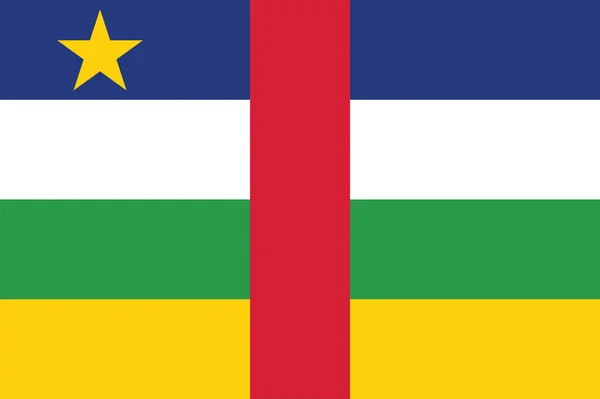 Národní Středoafrická Republika Vlajky Oficiální Barvy Proporce Správně Státní Vlajka — Stockový vektor