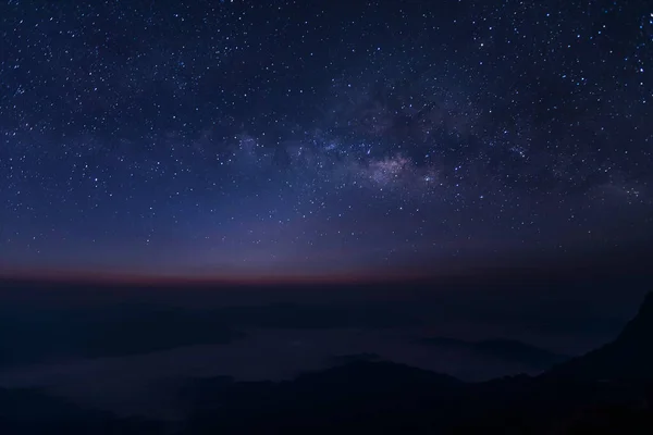 Vintergatans Galax Natten Bild Innehåller Buller Och Säd Grund Hög — Stockfoto
