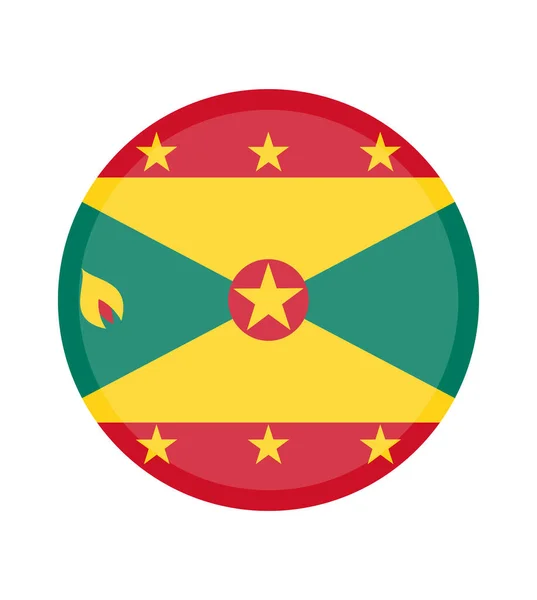 Nationale Grenada Vlag Officiële Kleuren Proportie Correct Nationale Grenada Vlag — Stockvector