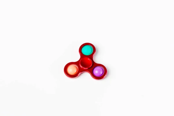 Fidget Spinner Stress Verlichten Speelgoed Witte Achtergrond Hand Speelgoed Bekend — Stockfoto