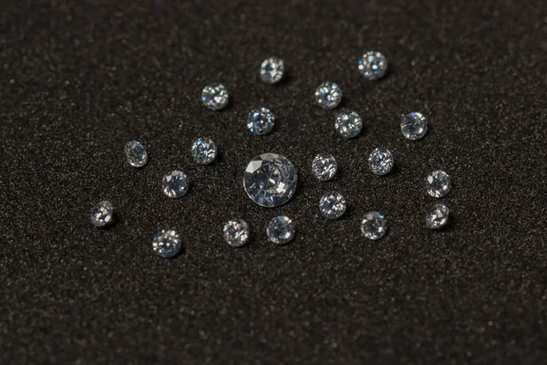 Diamanter Svart Bakgrund Grupp Diamanter Svart Bakgrund — Stockfoto