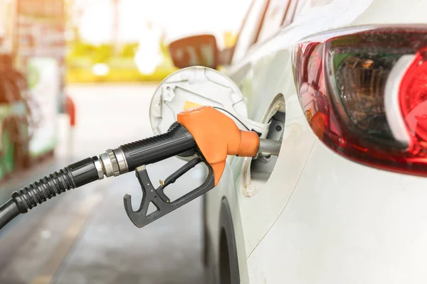 Recarga Enchimento Combustível Gás Petróleo Estação Posto Gasolina Reabastecimento Encher — Fotografia de Stock