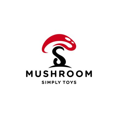 Soyut mantar tasviri. S harfi gibi saplı bir çizgi film..