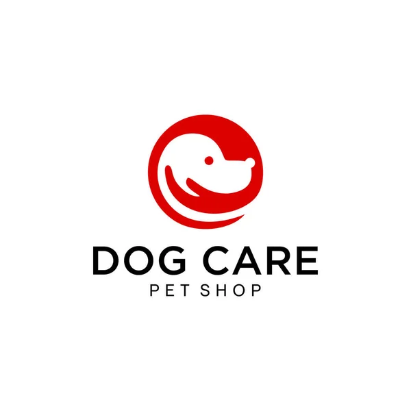 Logo Tasarımının Altında Elleri Olan Soyut Bir Köpeğin Resmi — Stok Vektör