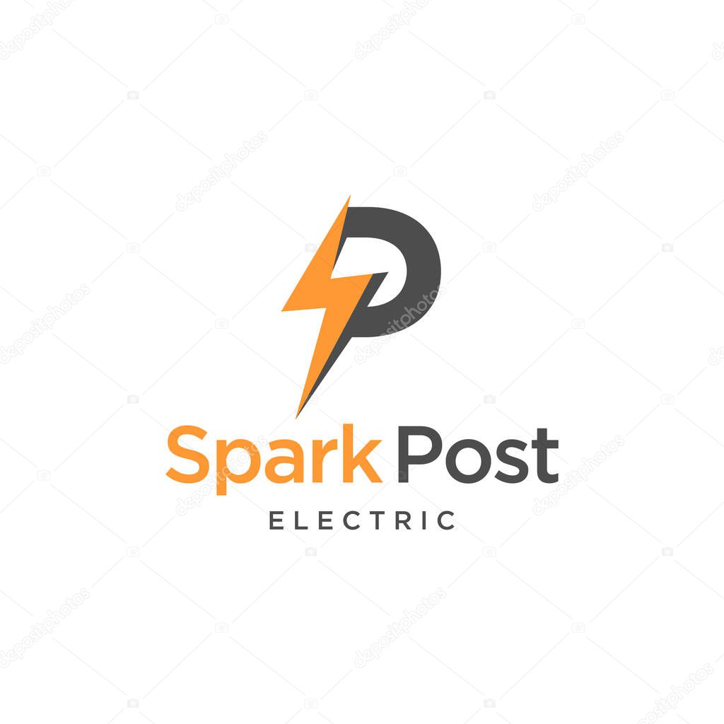 Illustration of P mark combined with bolt mark for companies in the electricity sector.