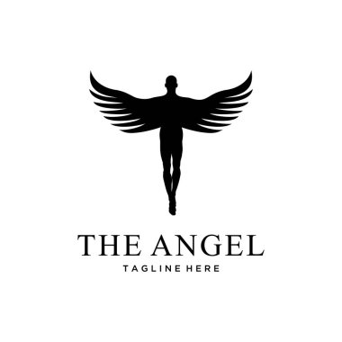 Soyut bir melek silueti gibi iki kanadıyla uçan birini canlandırmak.