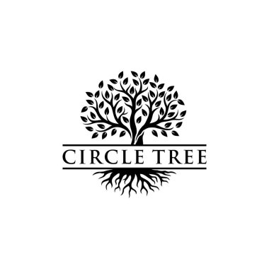 Doğanın resmedilmiş hali Meşe Ağacı Amblemi logo tasarımı vintage 