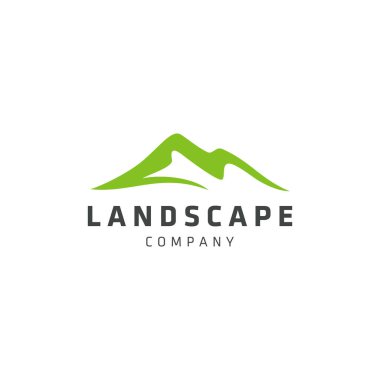Minimalist Peyzaj Tepeleri Dağ Tepeleri Vector logosunun tasarımı.