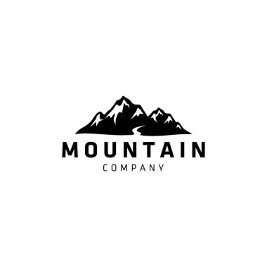 Minimalist Peyzaj Tepeleri Dağ Tepeleri Vector logosunun tasarımı.