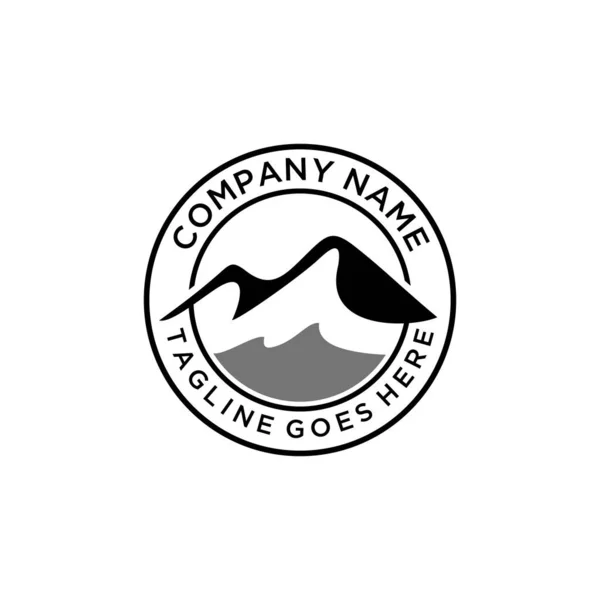 Minimalist Peyzaj Tepeleri Dağ Tepeleri Vector Logosunun Tasarımı — Stok Vektör