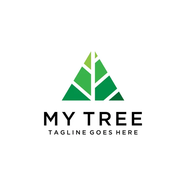 Nature Tree Driehoek Logo Teken Vector Logo Template Ontwerp — Stockvector