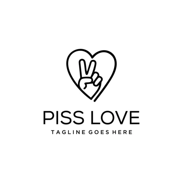 Illustration Abstract Modern Piss Love Sign Logo Design — Vector de stock