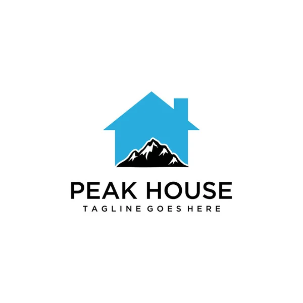 Modern Real Estate Property Construction Mountain Logo House Design — Stockový vektor