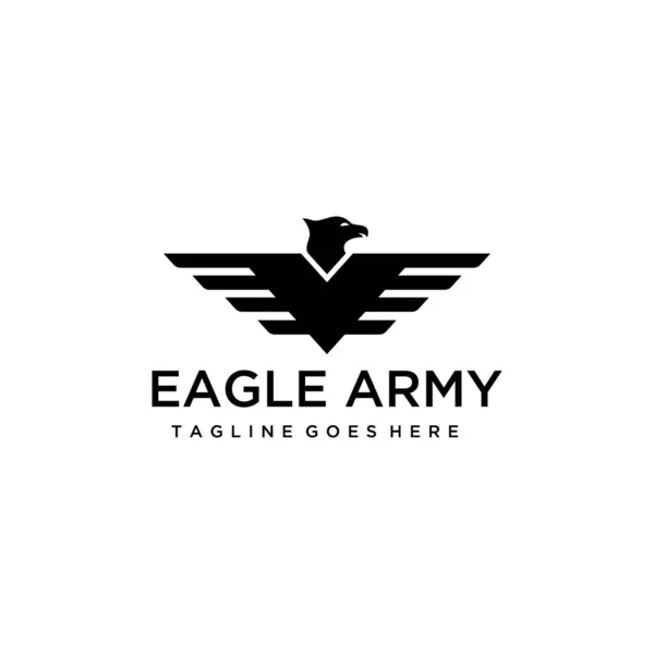 Modern Eagle Siluet Logo Tasarımı Vektör Simgesi Şablonu — Stok Vektör