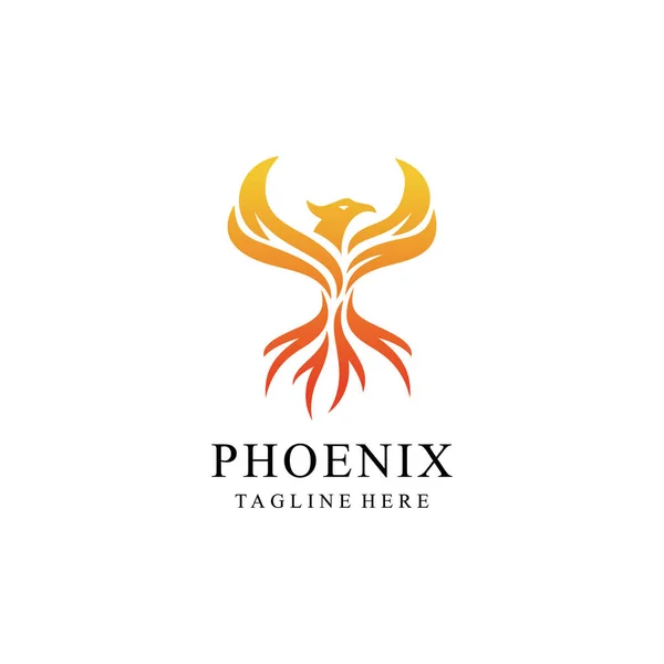 Phoenix Siluet Yangın Logosu Vektör Logosu Şablonu — Stok Vektör