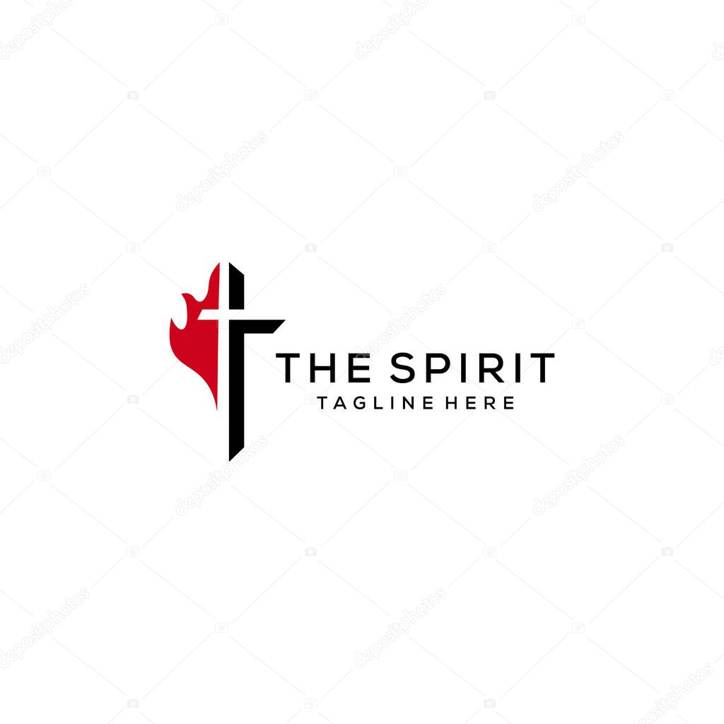 Church logo sign modern vector graphic abstract fire sign