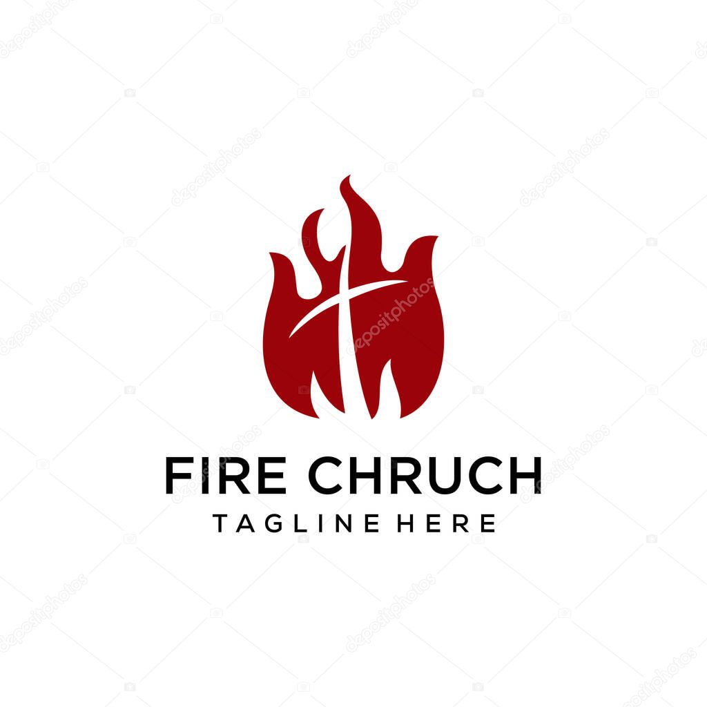 Church logo sign modern vector graphic abstract fire sign