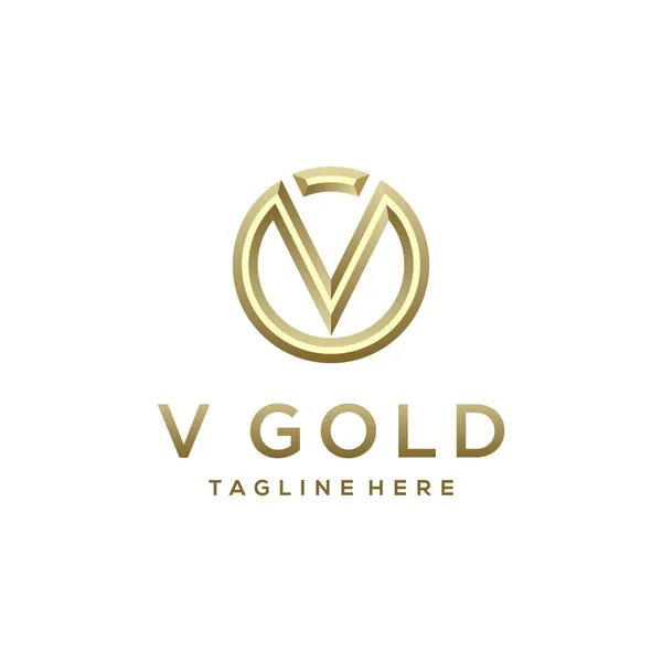 Illustratie Modern Goud Geometrische Logo Ontwerp — Stockvector