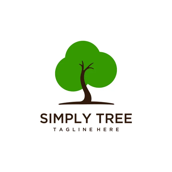 Tvůrčí Jednoduchý Moderní Tree Logo Design Znamení Vektorové Šablony — Stockový vektor