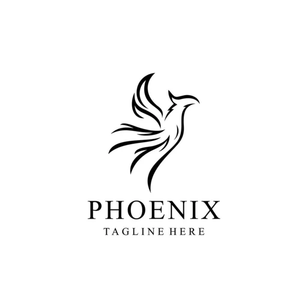 Εικονογράφηση Ζώο Phoenix Πουλί Φωτιά Αφηρημένη Πολυτέλεια Λογότυπο Διάνυσμα Πρότυπο — Διανυσματικό Αρχείο