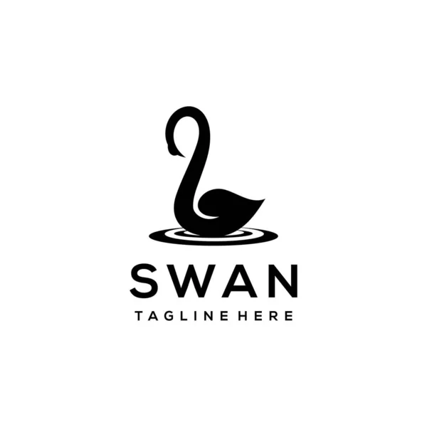 Illustration Luxury Simple Clean Love Swan Animal Logo Design — Stock Vector