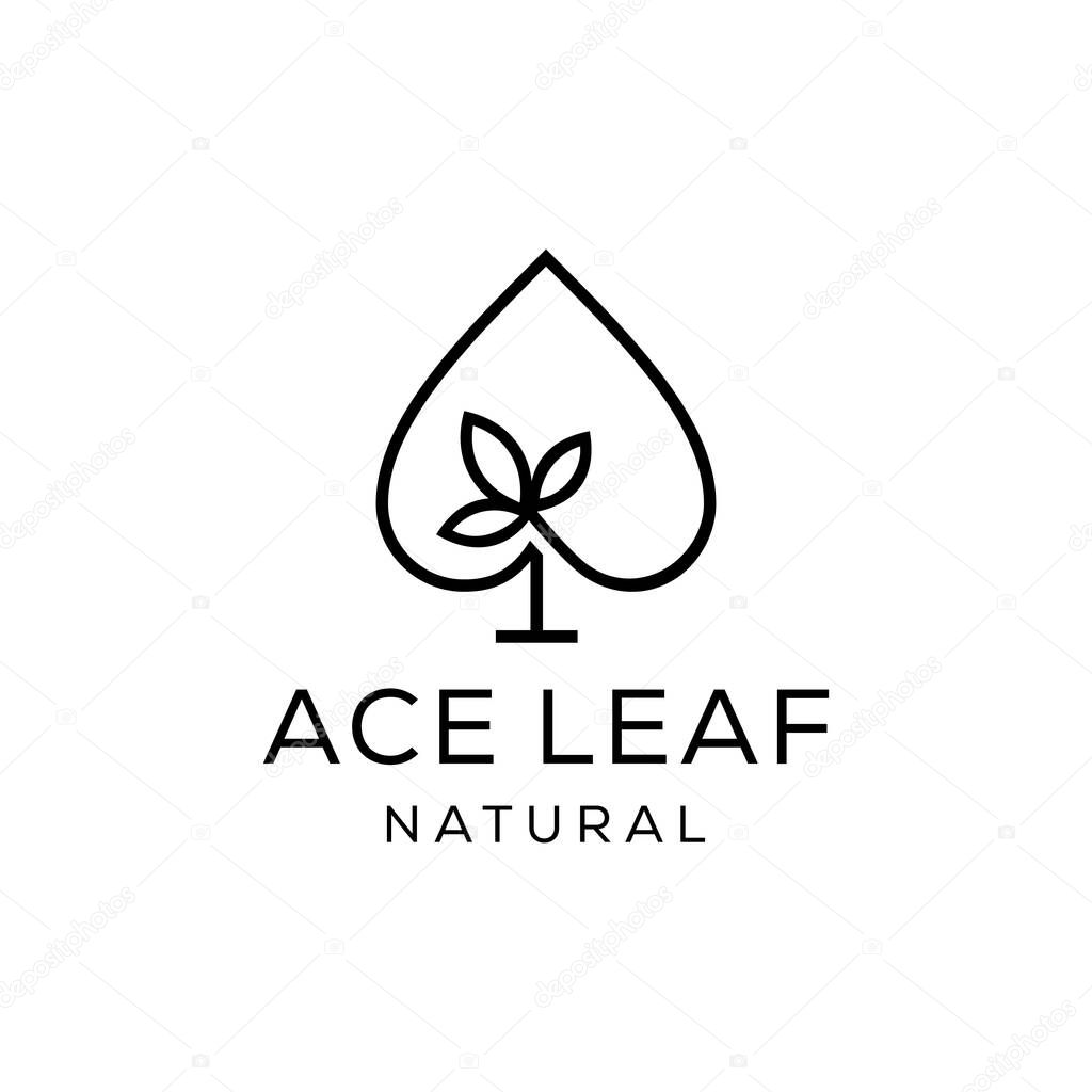 Illustration Leaf sign logo design ace vector logo design