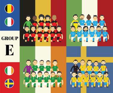 Oyuncular takım bayrakları kümesi ile