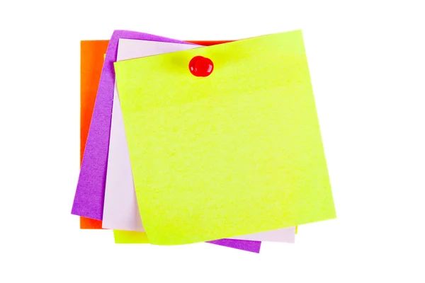 Yellow Post it Note with Red Push Pin — Stock Photo, Image