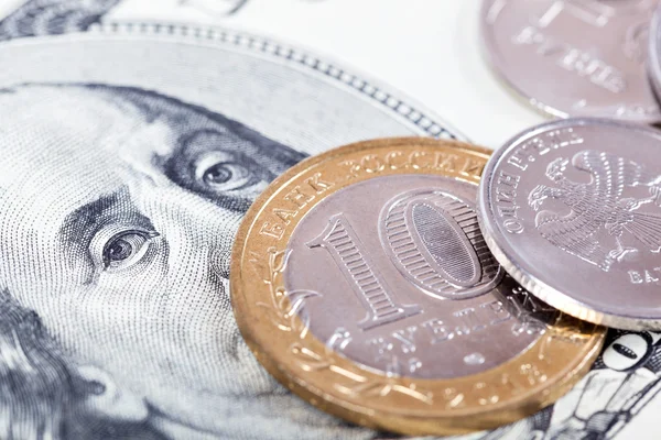 Dollar et rouble Image En Vente