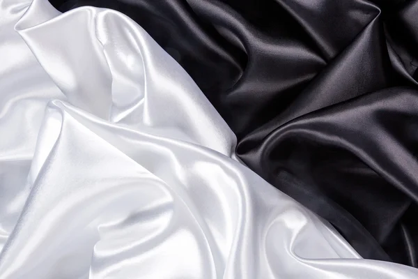 Black and white silk background — Stock Photo, Image