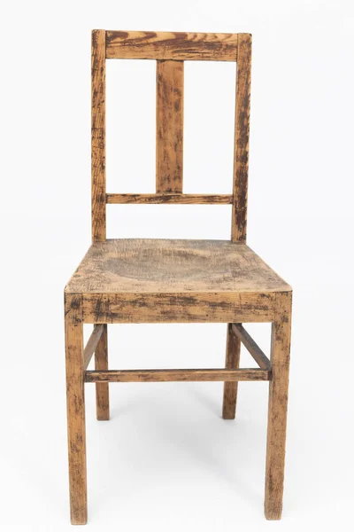 Fa szék a 70-es és 80-as évek fordulójáról az előző századból rusztikus színekkel. Lengyel design és gyártás. Előnézet — Stock Fotó
