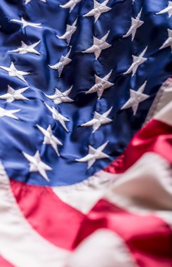 ABD bayrağı. Amerikan bayrağı. Amerikan bayrağı bir rüzgar esiyor. Dördüncü-4 Temmuz