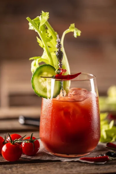 Classic Bloody Mary Virgin Mary Vodka Cocktail Cup Hangover Drink — Stock Photo, Image