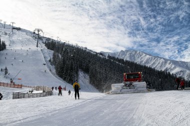 Ski resort Jasna south,Slovakia.Low Tatras.New cable car Funitel. Photo taken on: January 27th, 2013 clipart
