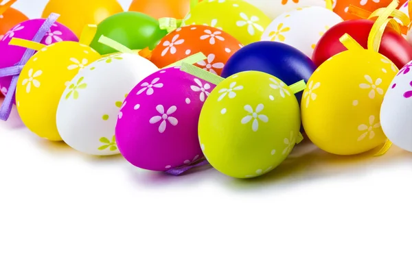 Easter eggs in basket — Stock Photo, Image