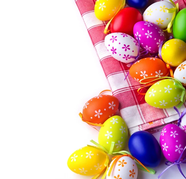 Easter eggs in basket — Stock Photo, Image