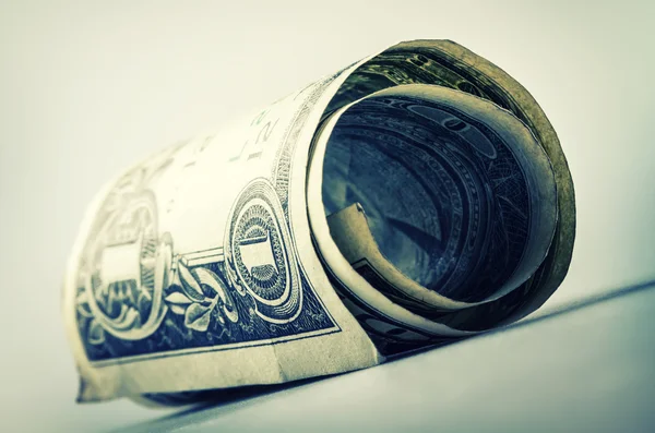 Rolled one dollar — Stock Photo, Image