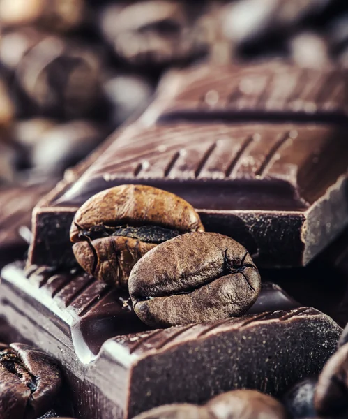 Pozadí čokolády a kávy — Stock fotografie