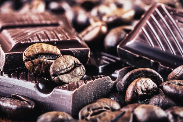 Pozadí čokolády a kávy — Stock fotografie