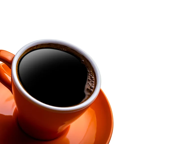 Kopp svart kaffe isolerad på vit. — Stockfoto